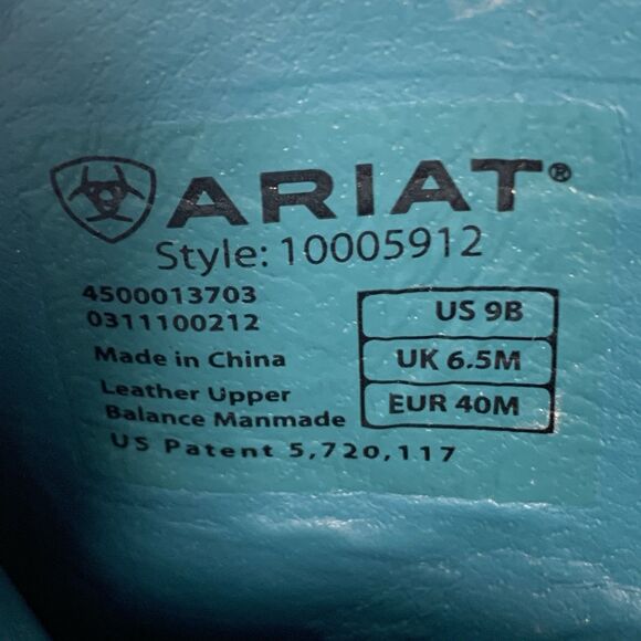 Ariat Leather Embroidered Western Cowboy Boots Style 100005912 Size 9 Women’s - Picture 11 of 16